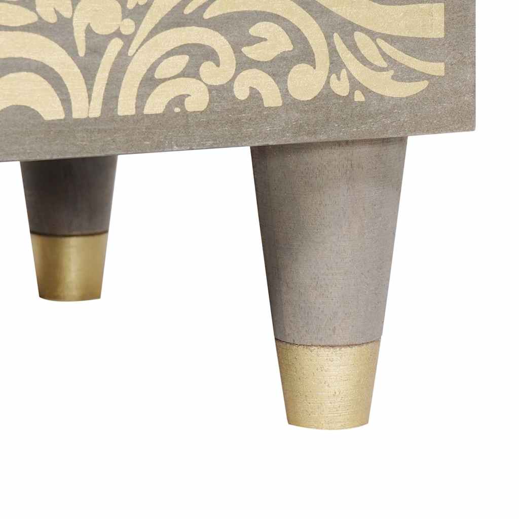 Bedside Cabinet with Door Grau 50 x 33 x 60 cm Massivholz Mango