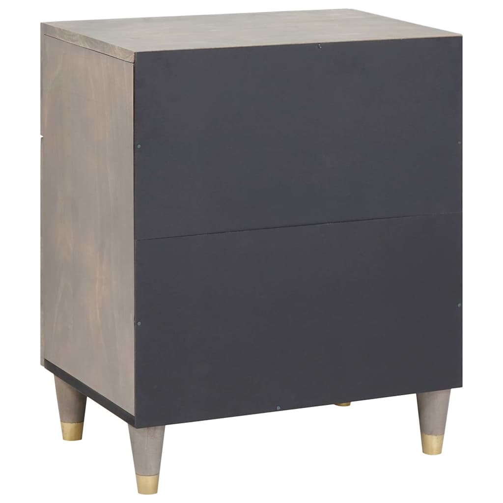 Bedside Cabinet with Door Grau 50 x 33 x 60 cm Massivholz Mango