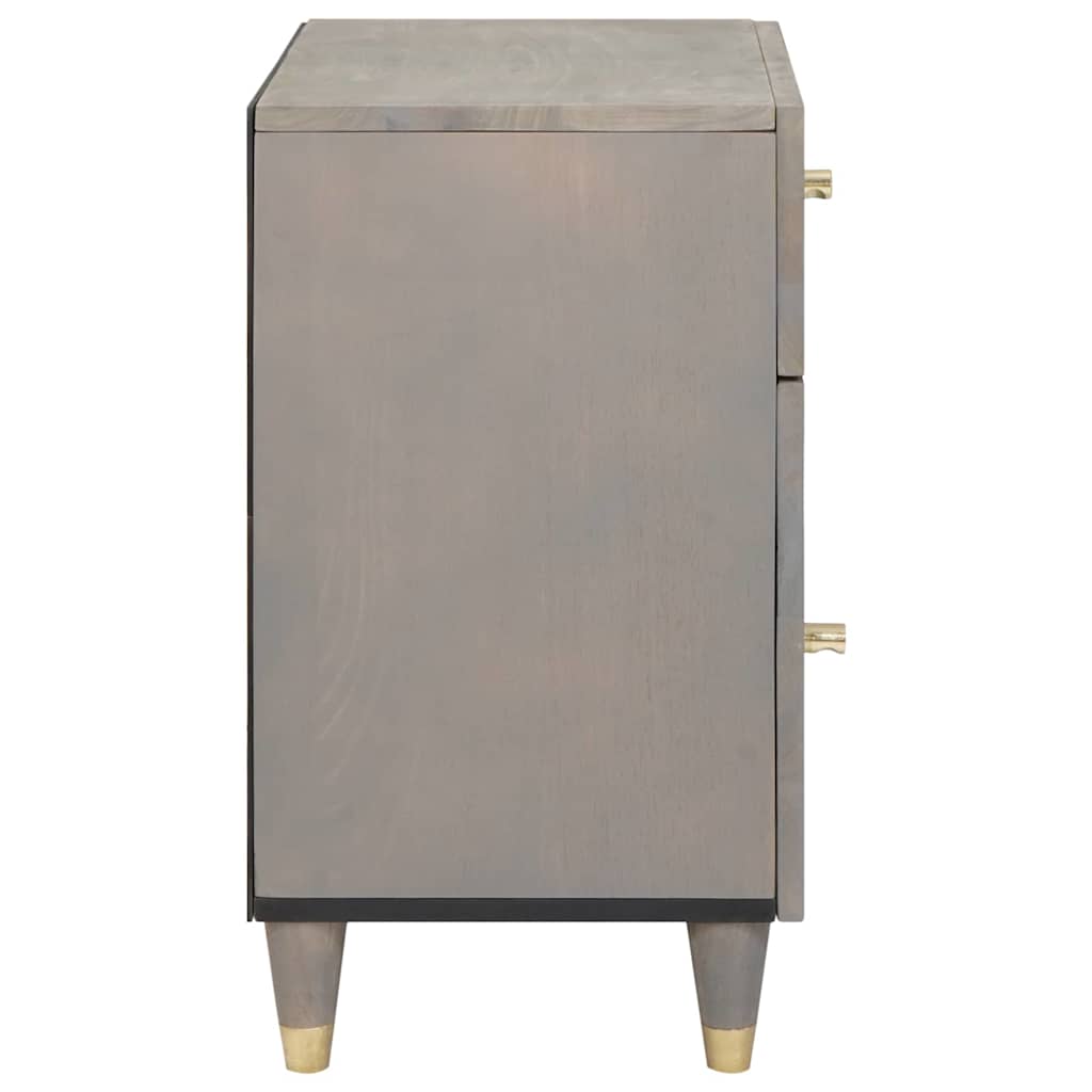 Bedside Cabinet with Door Grau 50 x 33 x 60 cm Massivholz Mango