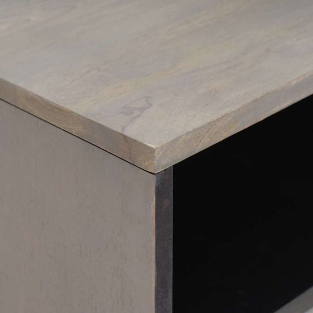 Nachttisch mit Schubladen Grau 50 x 33 x 62 cm Massivholz Mango