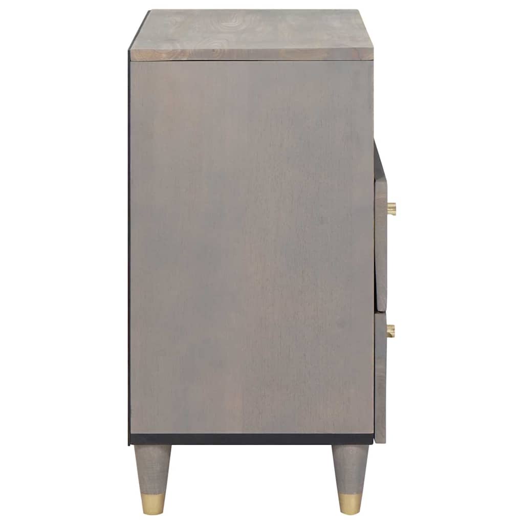 Nachttisch mit Schubladen Grau 50 x 33 x 62 cm Massivholz Mango