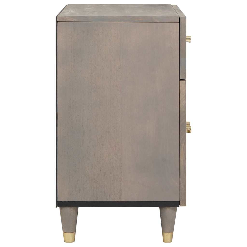 Bedside Cabinet with Door Grau 50 x 33 x 60 cm Massivholz Mango