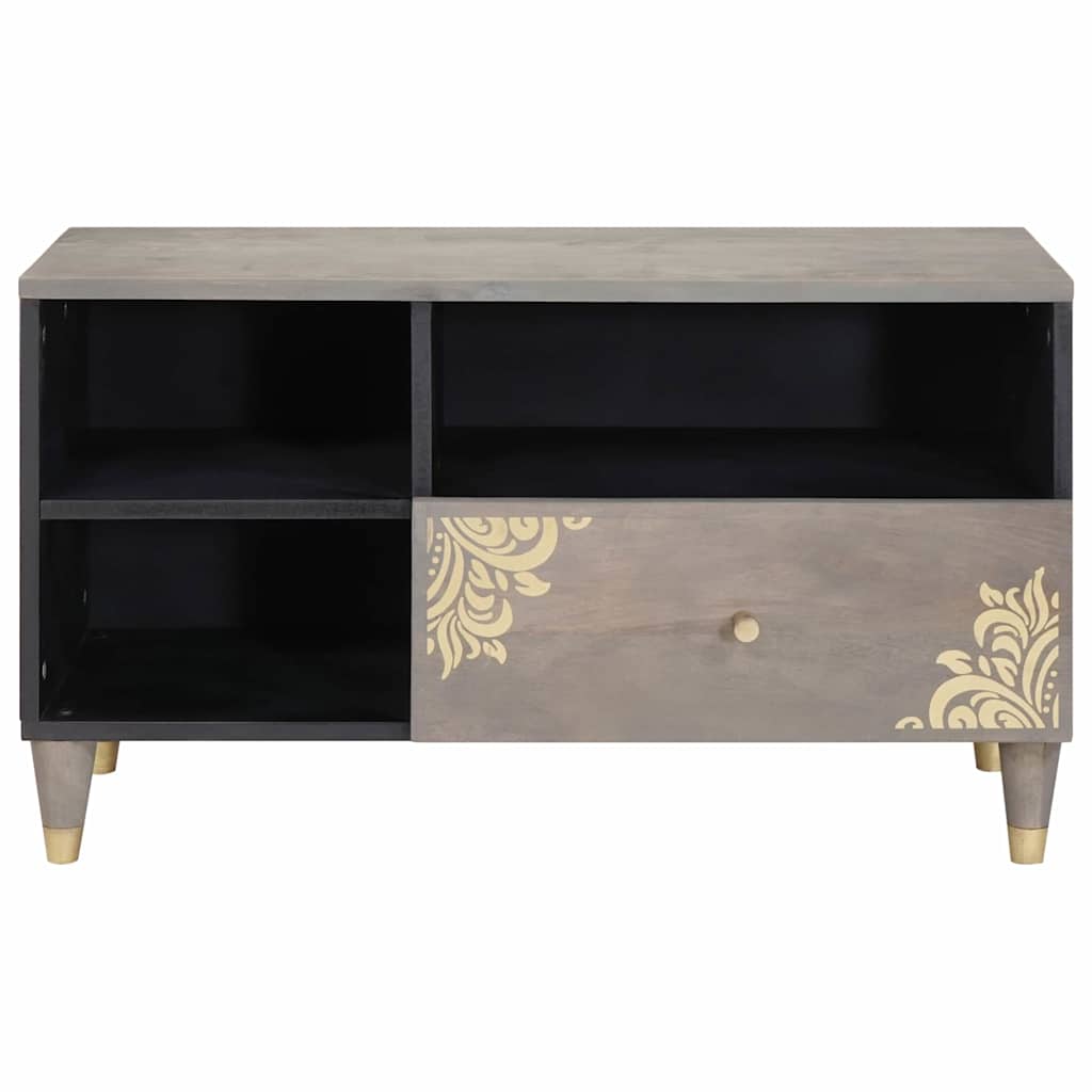 TV-Schränk mit Schubladen Grau 80 x 33 x 46 cm Massivholz Mango