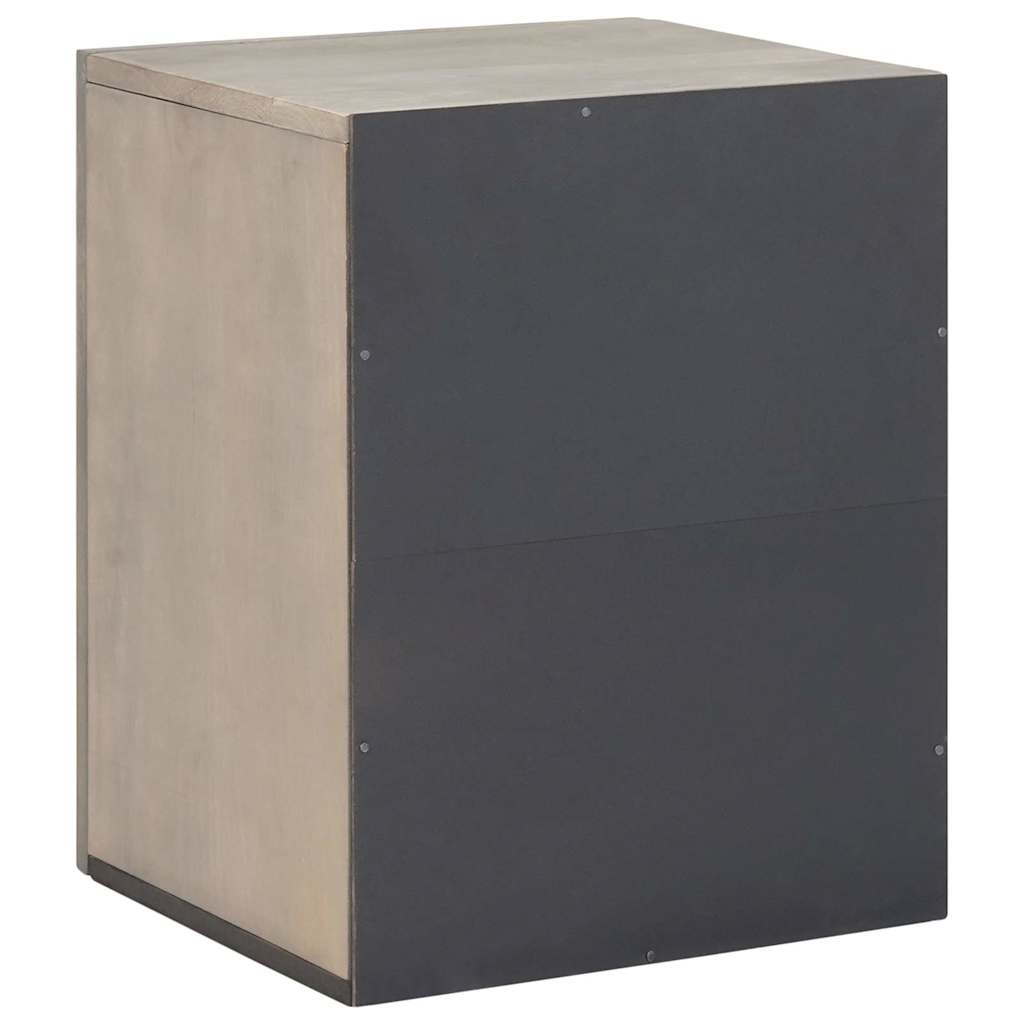 Badezimmer-Wandschrank Grau 38 x 33 x 48 cm Massivholz Mango
