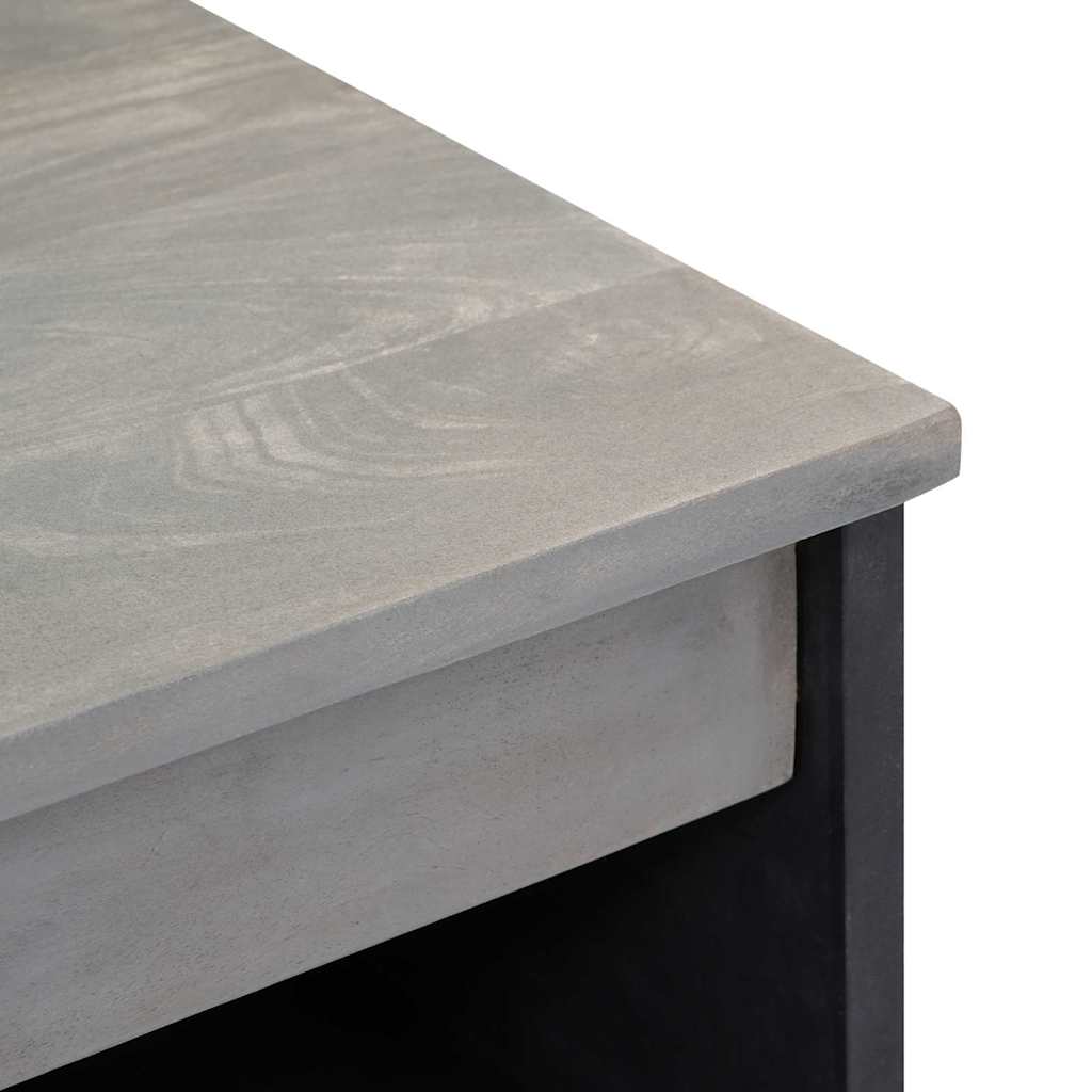 Sideboard Grau und Gold 60 x 33 x 75 cm Massivholz Mango