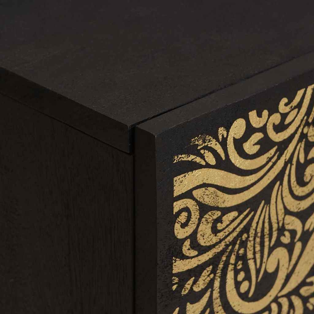 Bedside Cabinet with Door 2 stk. Schwarz 40 x 33 x 46 cm