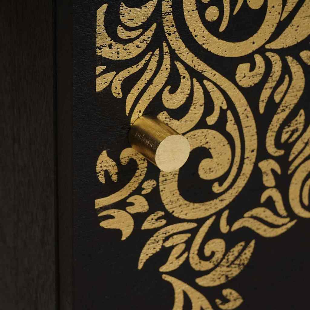 Bedside Cabinet with Door 2 stk. Schwarz 40 x 33 x 46 cm