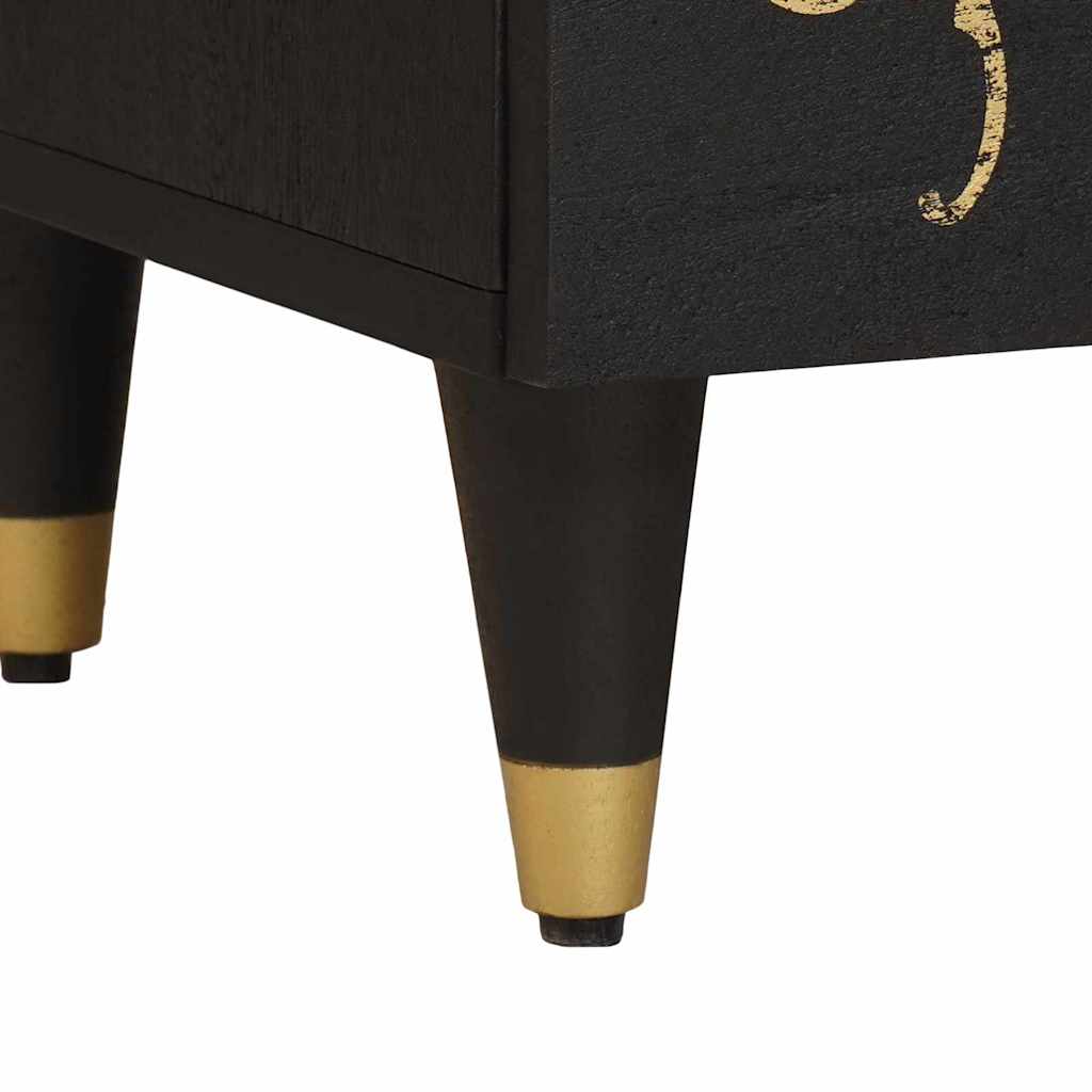 Bedside Cabinet with Door 2 stk. Schwarz 40 x 33 x 46 cm