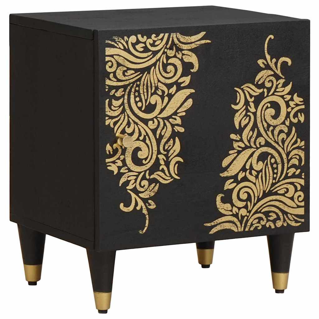 Bedside Cabinet with Door 2 stk. Schwarz 40 x 33 x 46 cm
