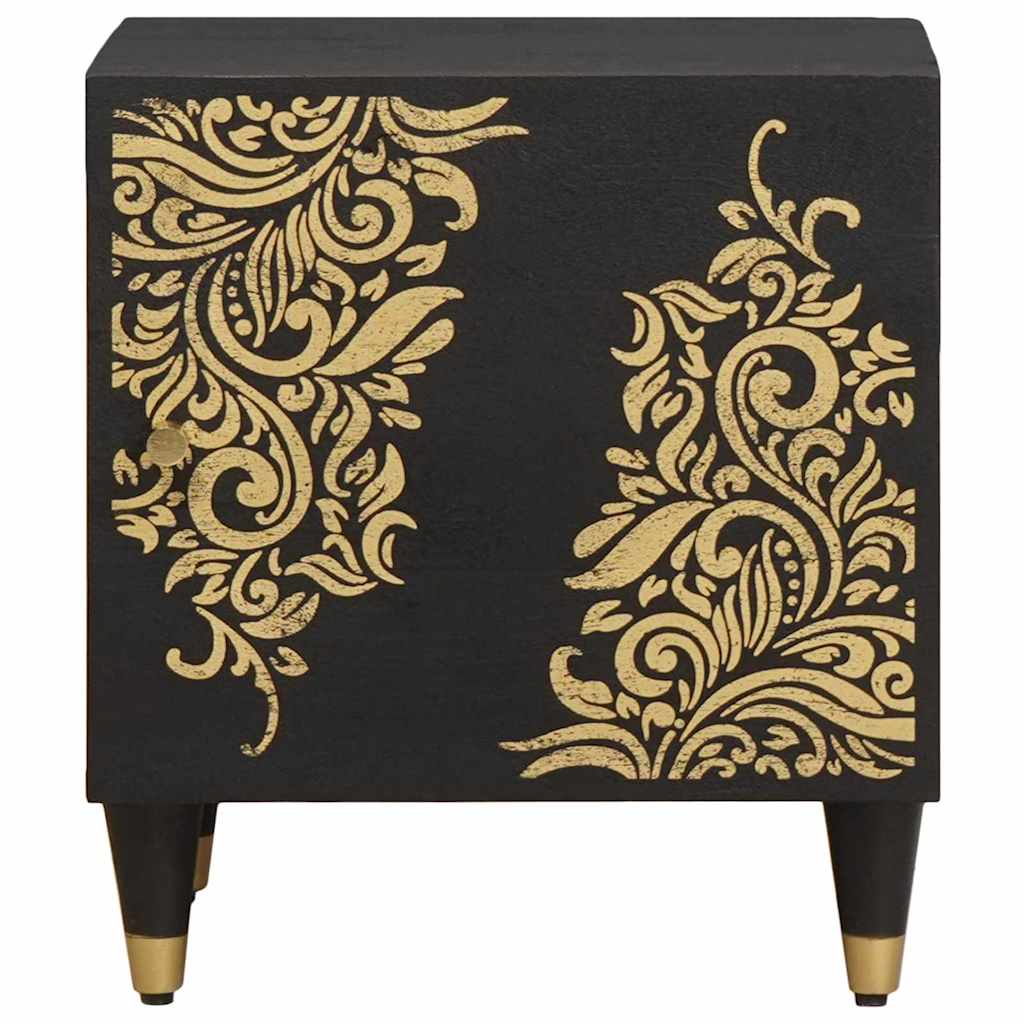 Bedside Cabinet with Door 2 stk. Schwarz 40 x 33 x 46 cm