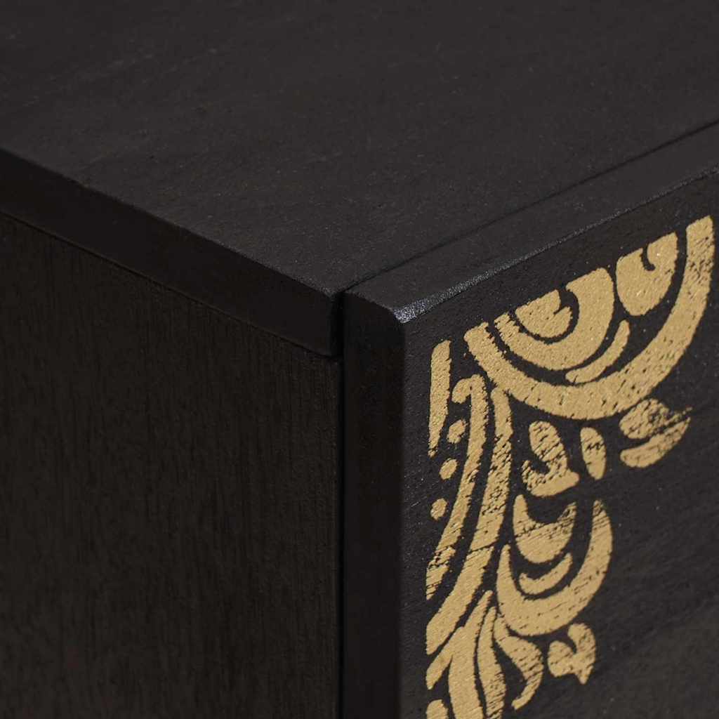 Nachttisch 2 stk. Schwarz 40 x 33 x 46 cm Massivholz Mango