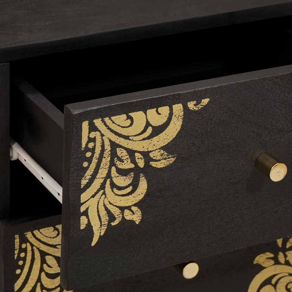 Nachttisch 2 stk. Schwarz 40 x 33 x 46 cm Massivholz Mango
