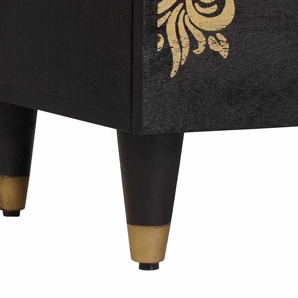 Nachttisch 2 stk. Schwarz 40 x 33 x 46 cm Massivholz Mango