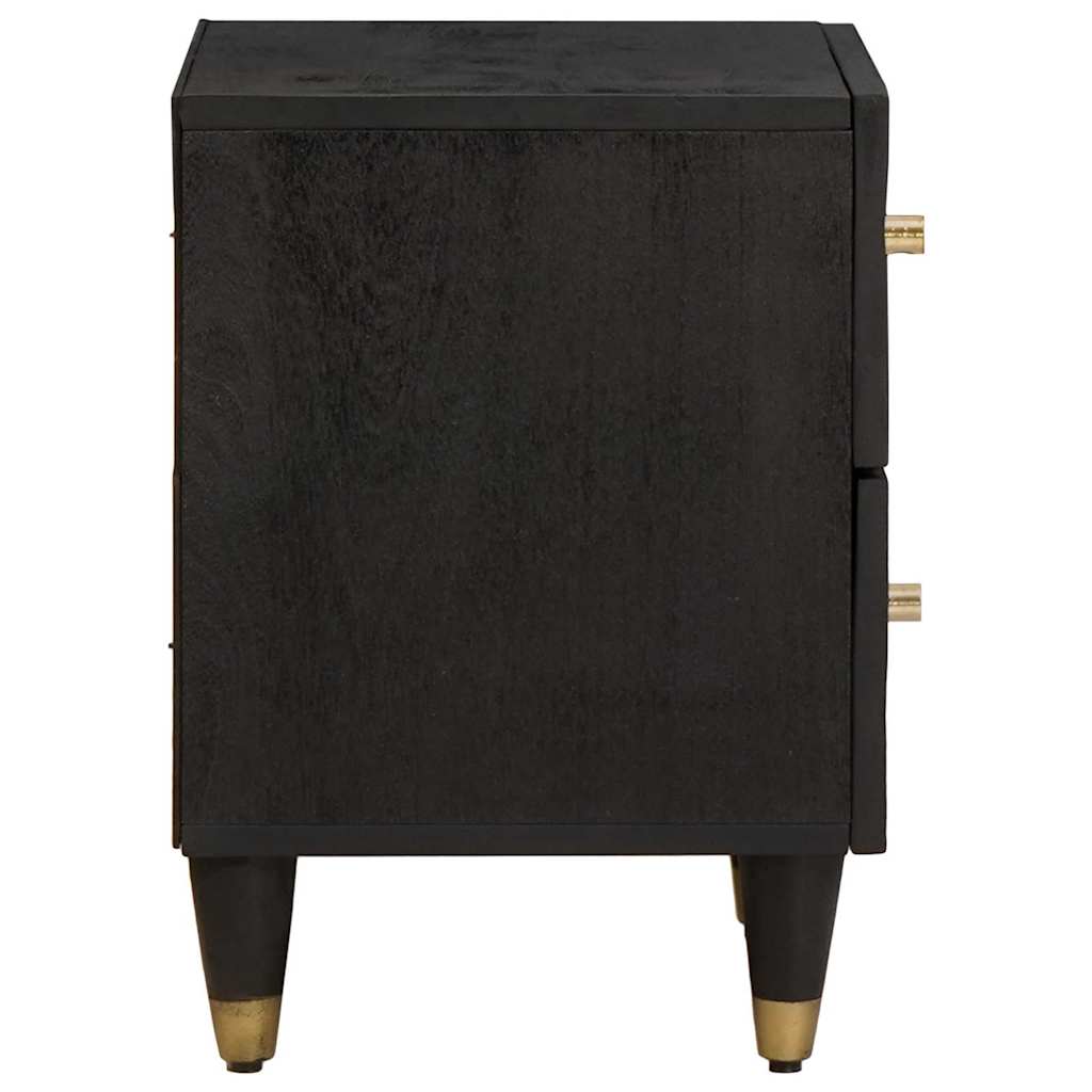 Nachttisch 2 stk. Schwarz 40 x 33 x 46 cm Massivholz Mango