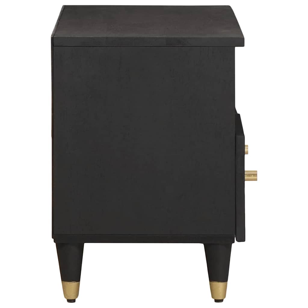 TV-Schränk mit Regal Schwarz 70 x 33 x 46 cm Massivholz Mango