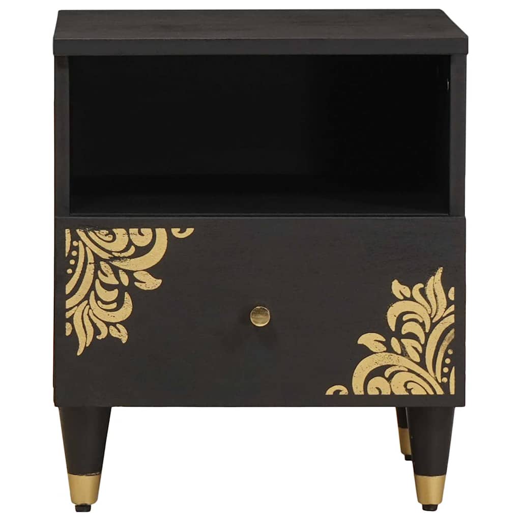 Nachttisch Schwarz 40 x 33 x 46 cm Massivholz Mango