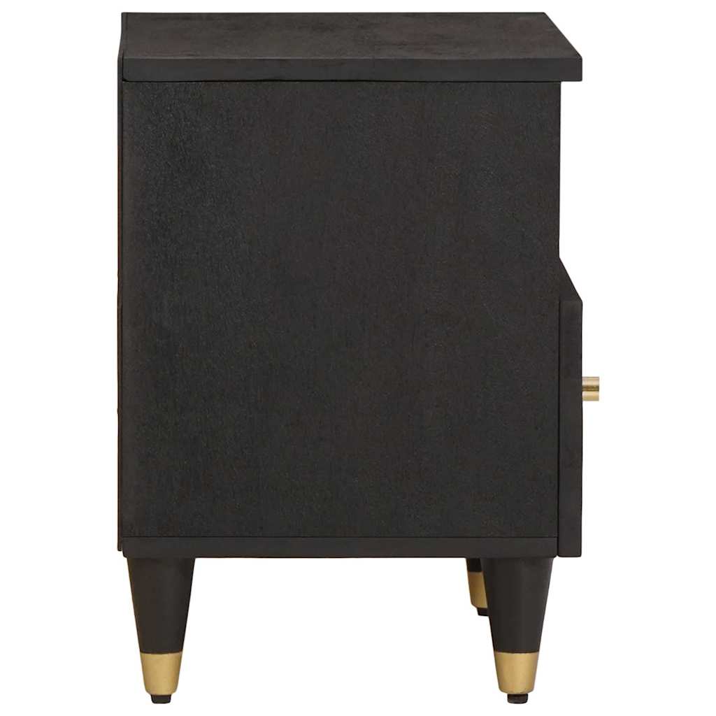 Nachttisch Schwarz 40 x 33 x 46 cm Massivholz Mango