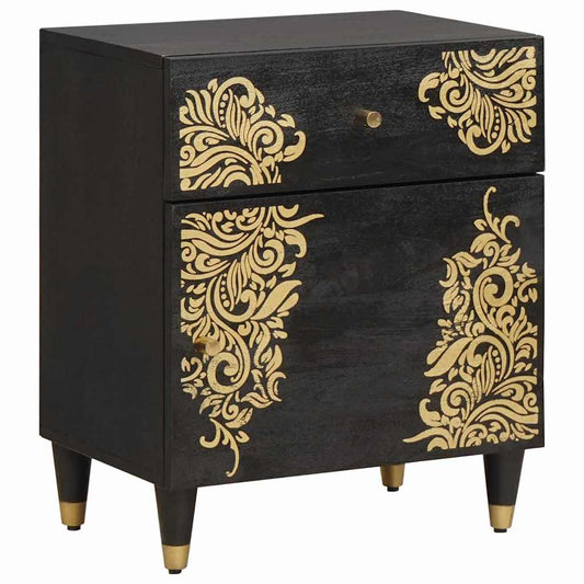 Bedside Cabinet with Door Schwarz 50 x 33 x 60 cm