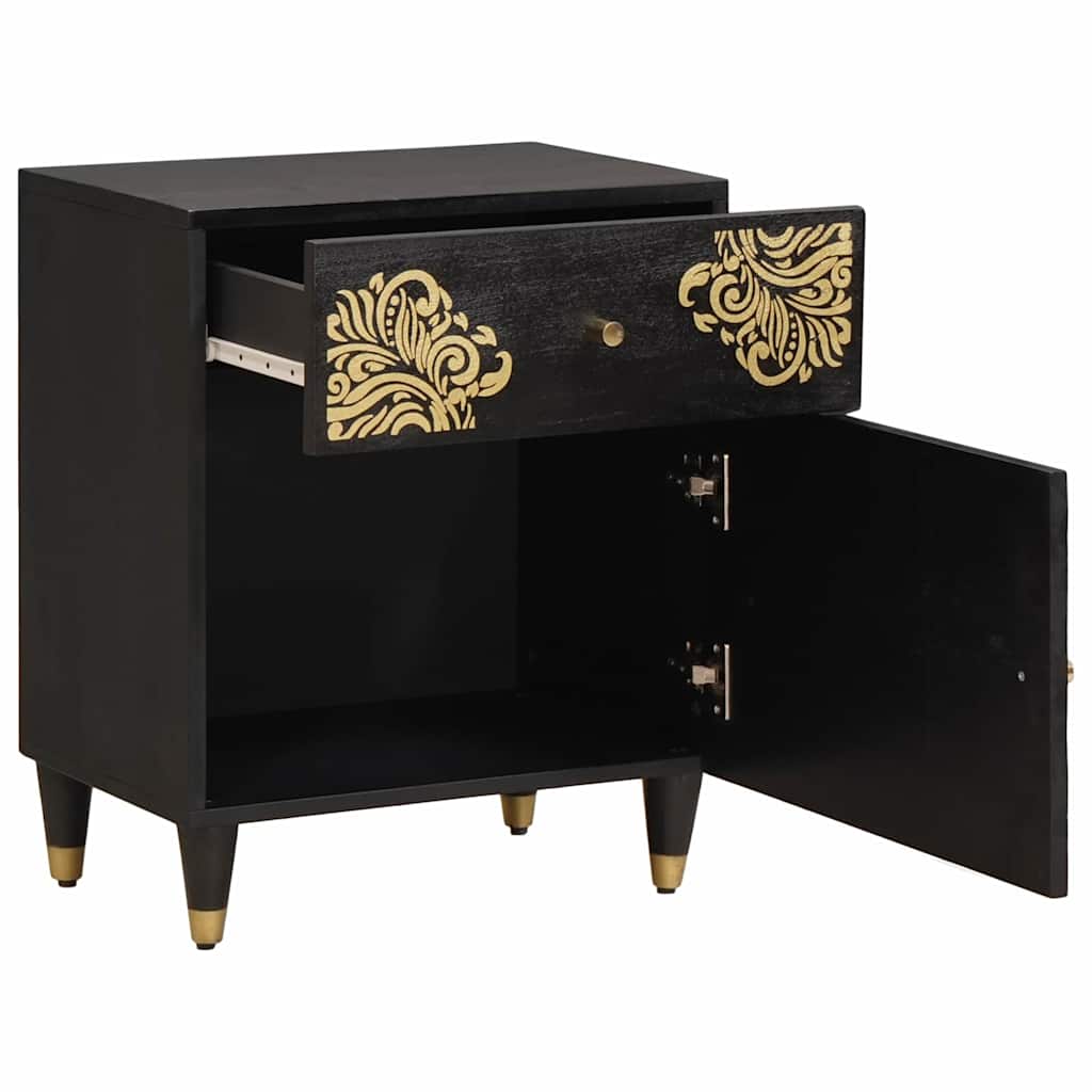 Bedside Cabinet with Door Schwarz 50 x 33 x 60 cm