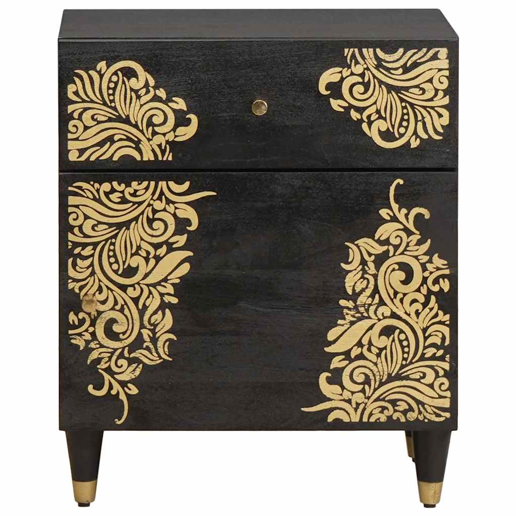 Bedside Cabinet with Door Schwarz 50 x 33 x 60 cm