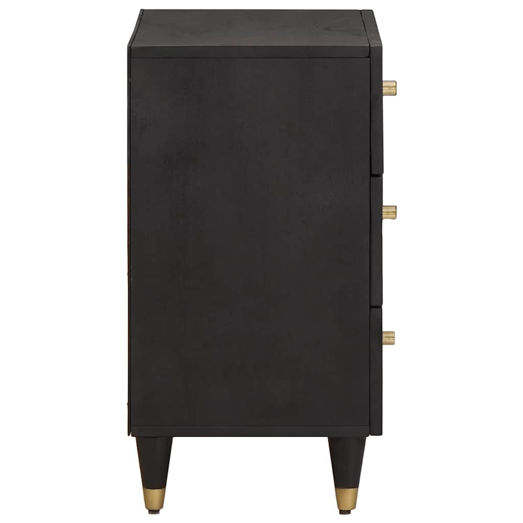 Nachttisch Schwarz 50 x 33 x 62 cm Massivholz Mango