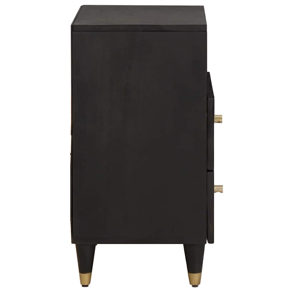 Nachttisch Schwarz 50 x 33 x 62 cm Massivholz Mango