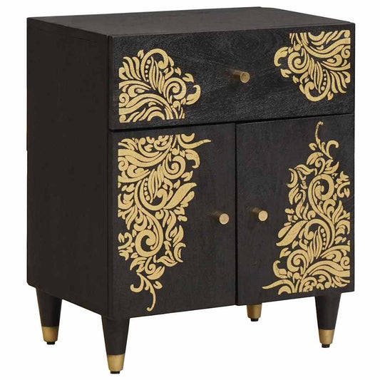 Bedside Cabinet with Door Schwarz 50 x 33 x 60 cm