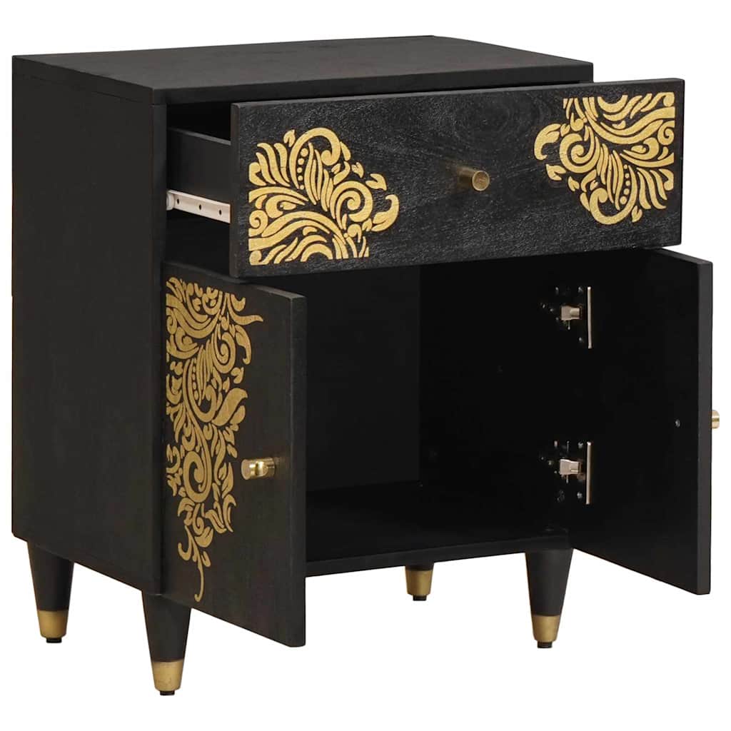 Bedside Cabinet with Door Schwarz 50 x 33 x 60 cm