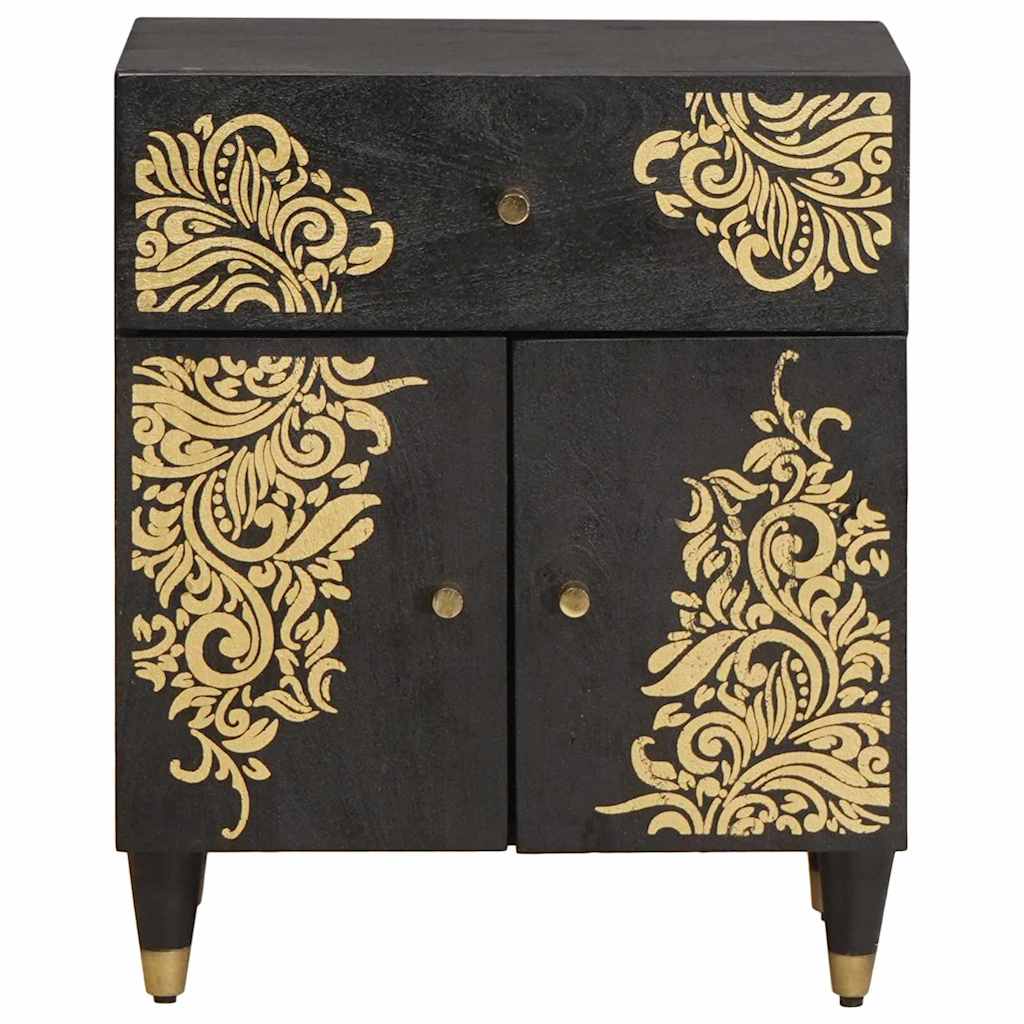 Bedside Cabinet with Door Schwarz 50 x 33 x 60 cm