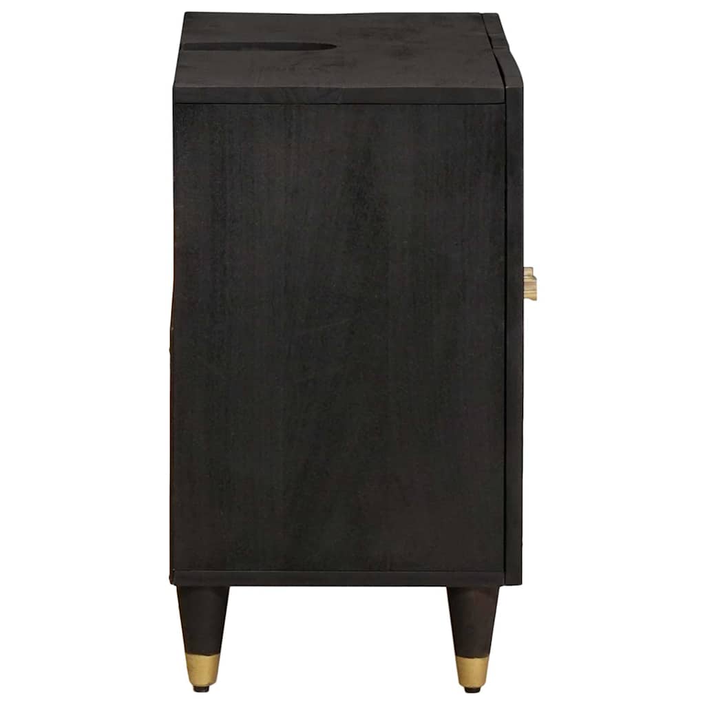 Waschbeckenunterschrank mit Speicher Schwarz 62 x 33 x 58 cm