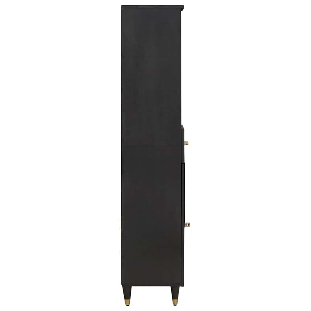 Badezimmerschrank Schwarz 38 x 33 x 160 cm Massivholz Mango