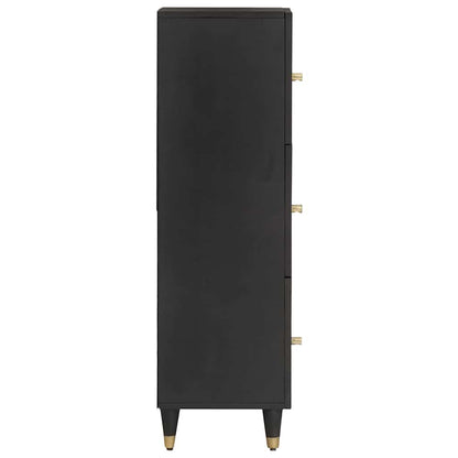 Highboard mit Regal Schwarz 40 x 33 x 110 cm Massivholz Mango