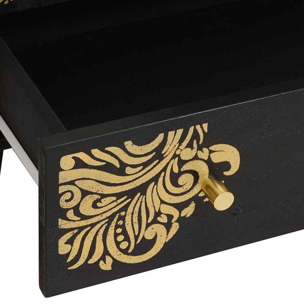Highboard Schwarz 60 x 33 x 100 cm Massivholz Mango