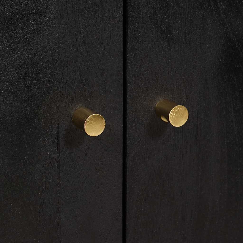 Highboard Schwarz 60 x 33 x 100 cm Massivholz Mango