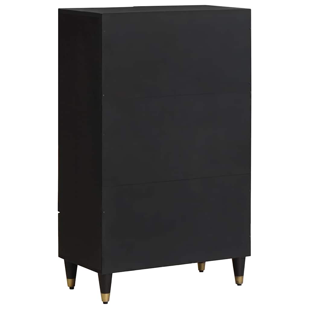 Highboard Schwarz 60 x 33 x 100 cm Massivholz Mango
