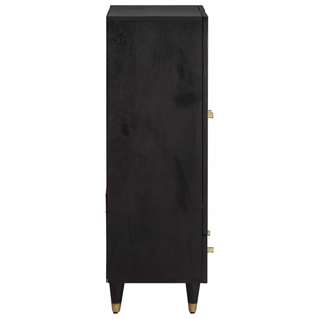 Highboard Schwarz 60 x 33 x 100 cm Massivholz Mango