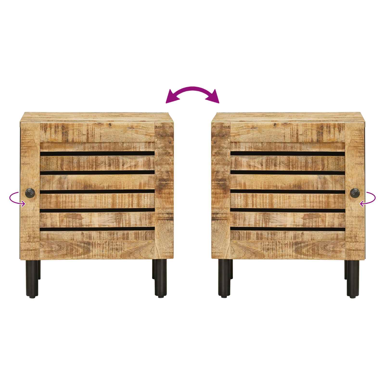 Nachttisch Natur 40 x 33 x 46 cm Massivholz Mango