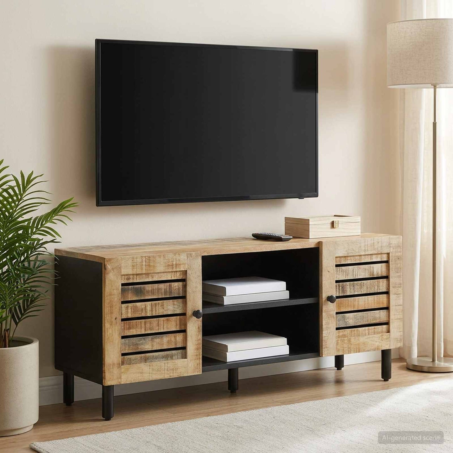 Stauraumschränke Natur 105 x 33 x 46 cm Massivholz Mango