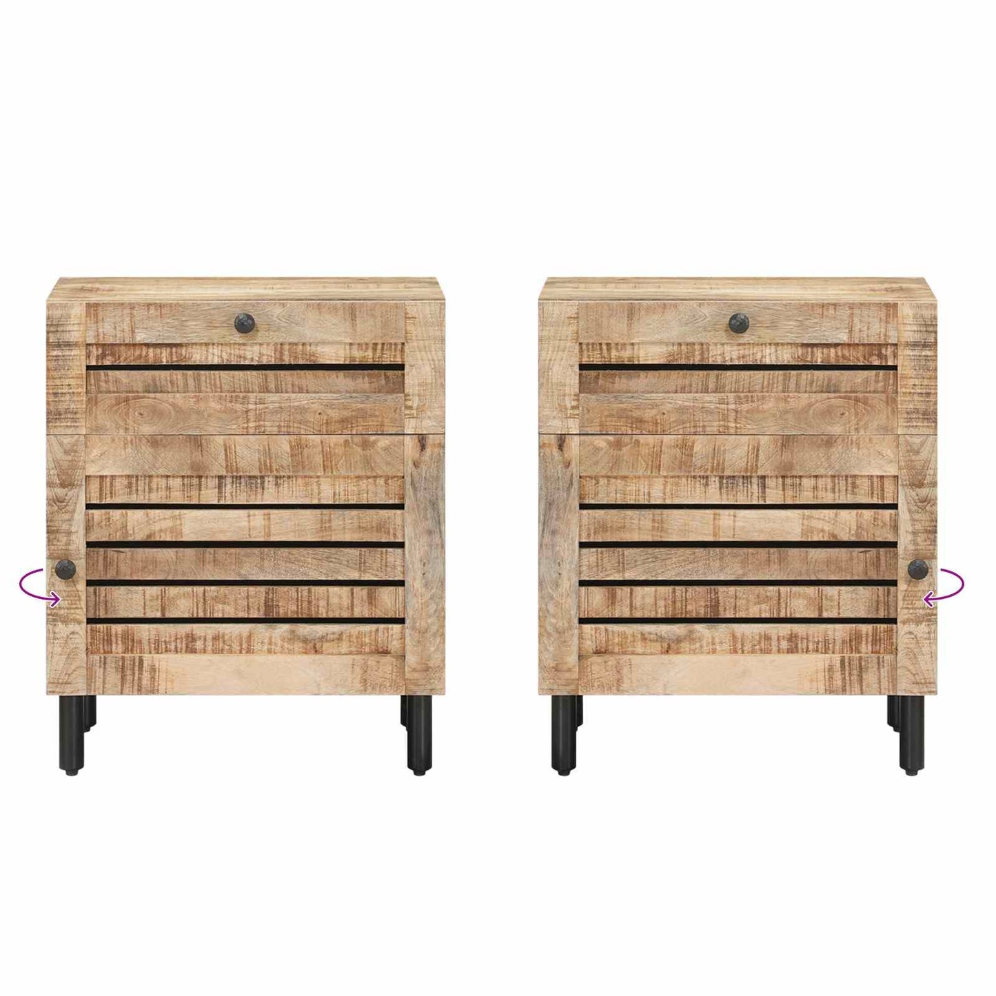 Nachttisch Natur 50 x 33 x 60 cm Massivholz Mango