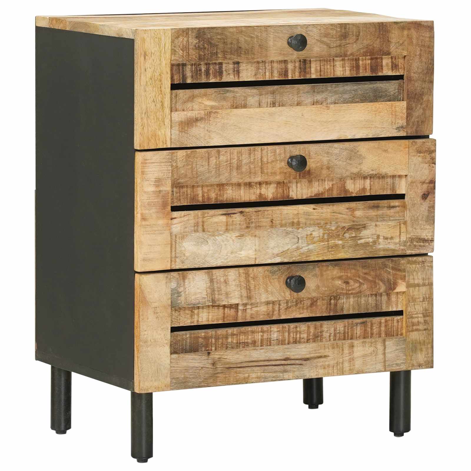 Nachttisch Natur 50 x 33 x 62 cm Massivholz Mango