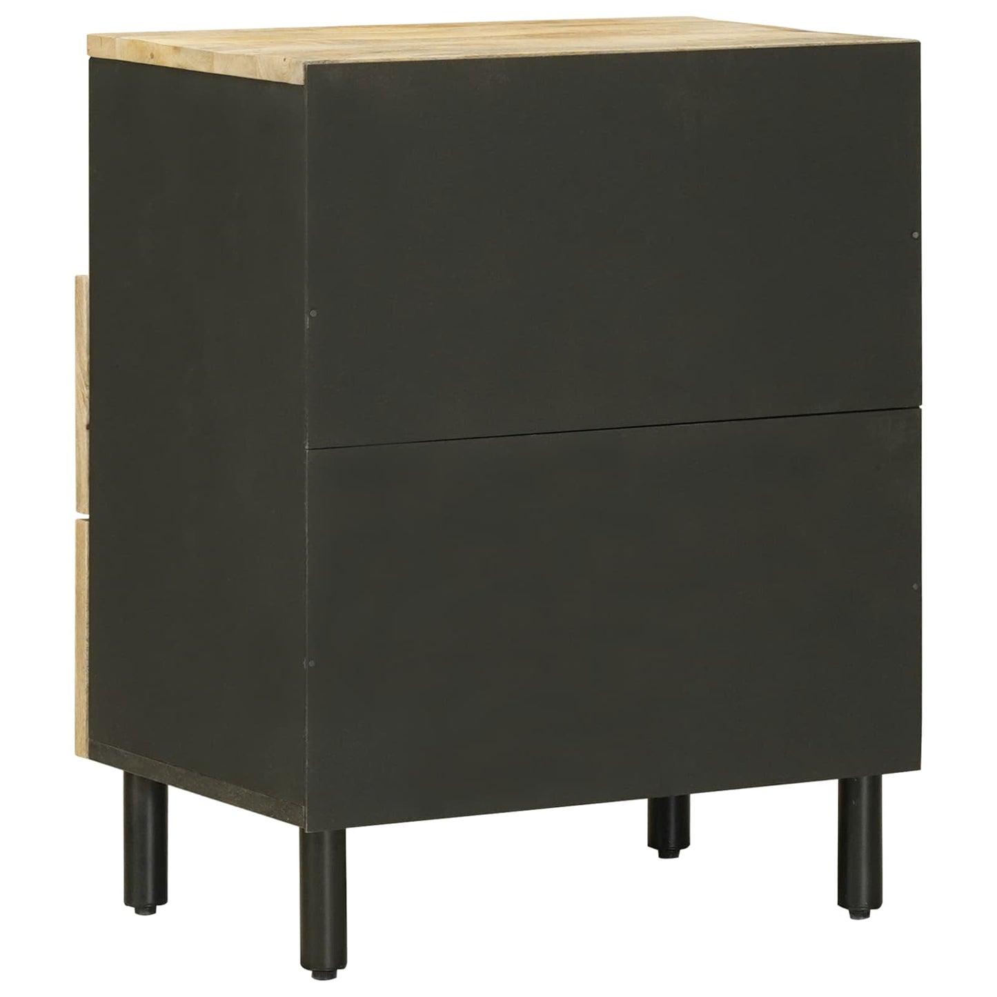 Nachttisch Braun und Schwarz 50 x 33 x 60 cm Massivholz Mango