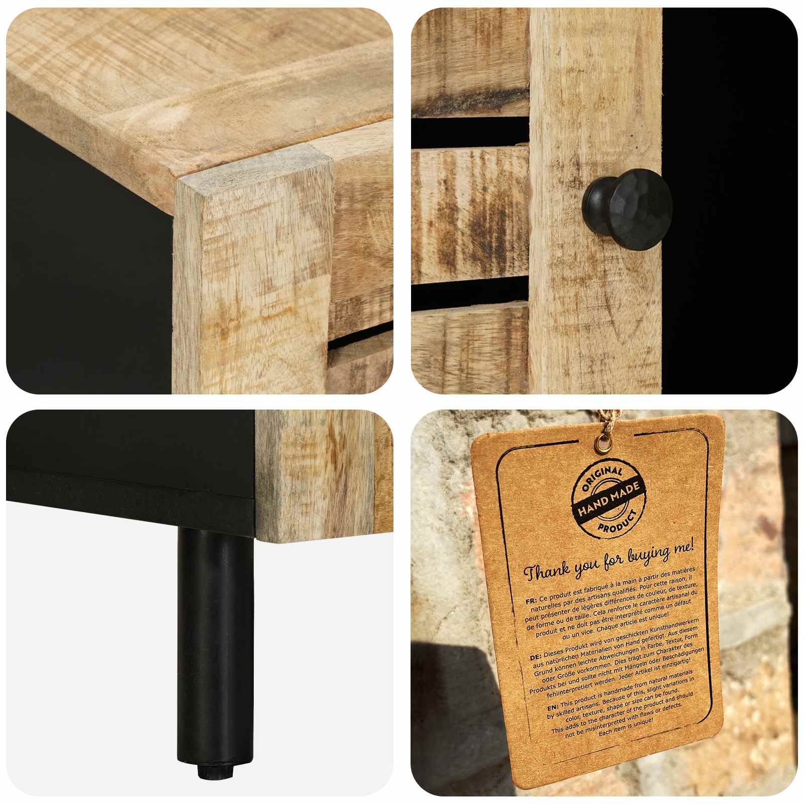 Couchtisch Natur 100 x 54 x 40 cm Massivholz Mango
