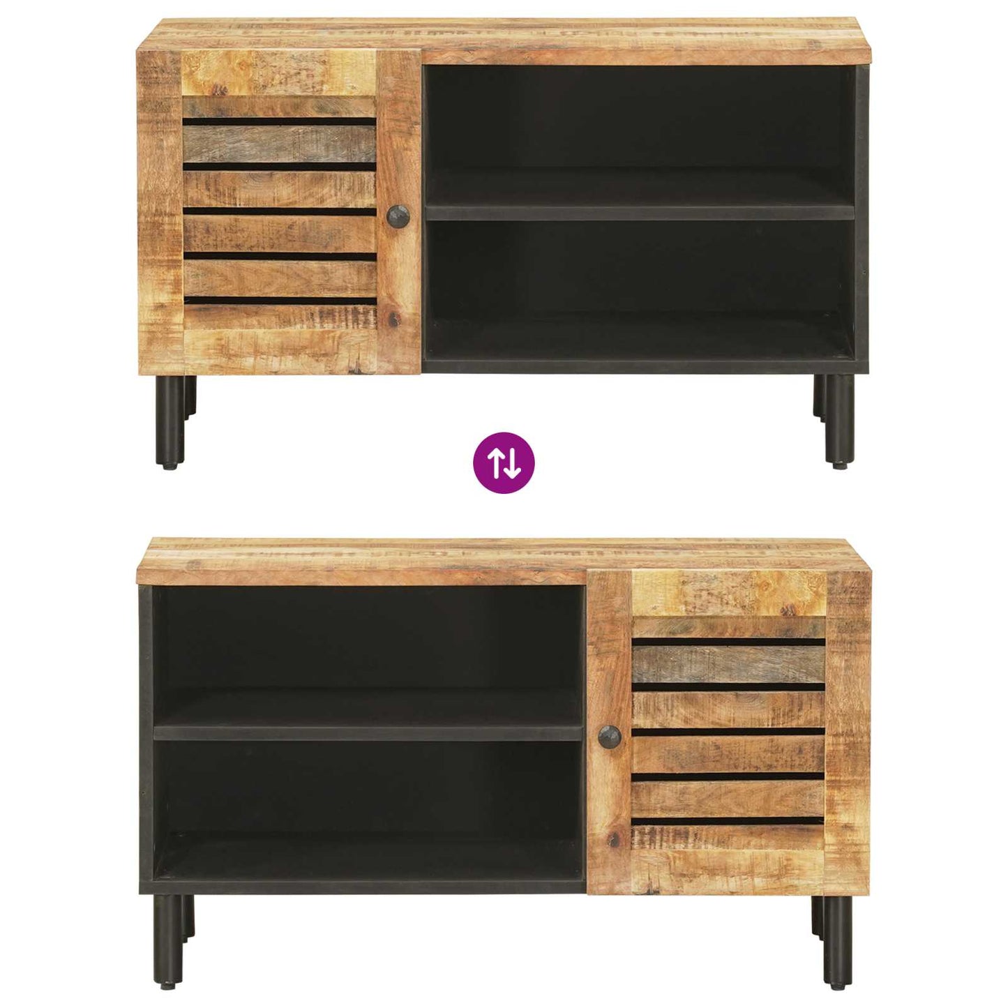 Stauraumschränke Natur 80 x 33 x 46 cm Massivholz Mango