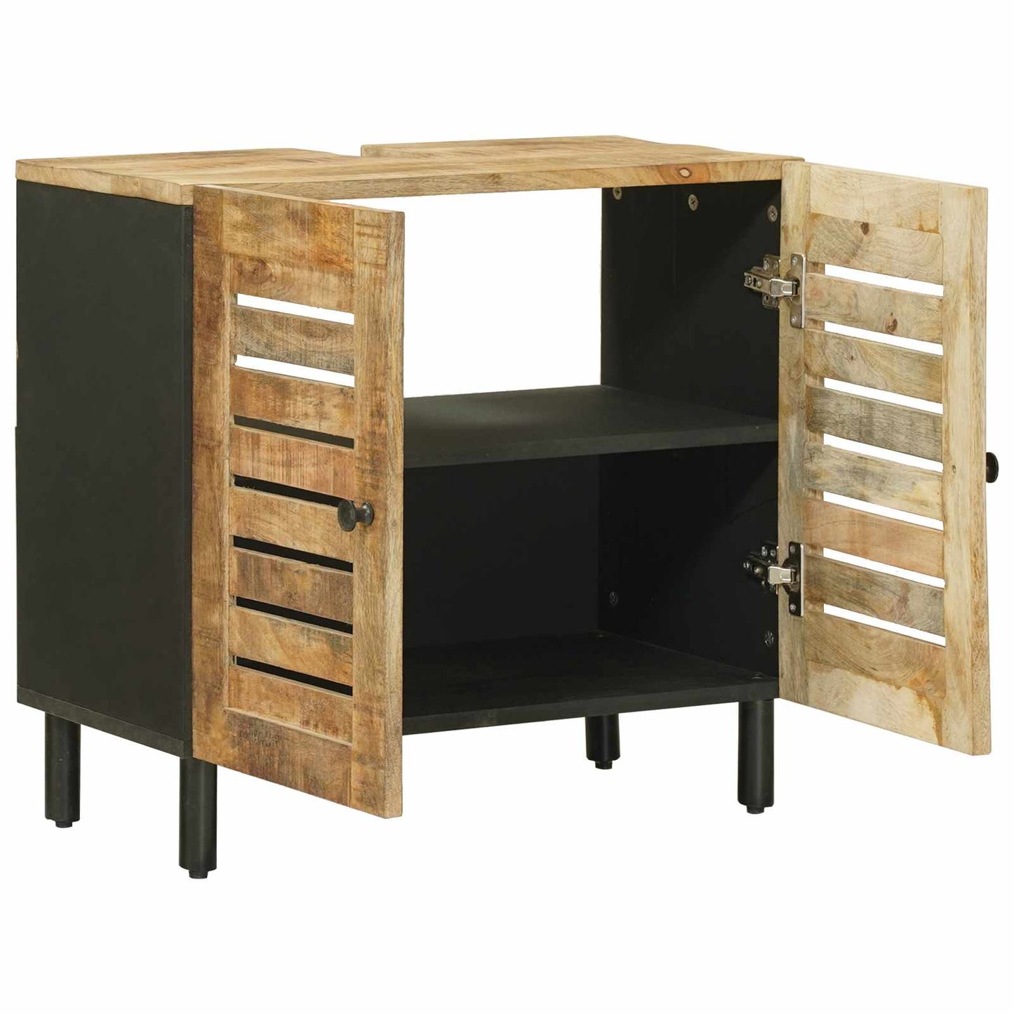 Waschbeckenunterschrank Braun und Schwarz 62 x 33 x 58 cm