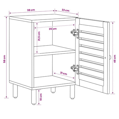 Badezimmerschrank Braun und Schwarz 38 x 33,5 x 58 cm