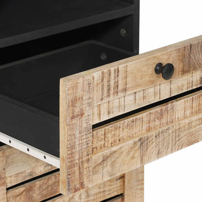 Badezimmerschrank Braun und Schwarz 38 x 33,5 x 160 cm