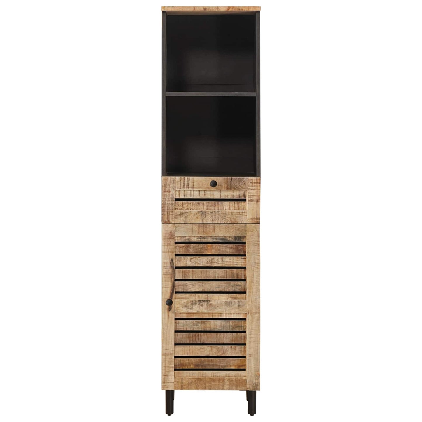 Badezimmerschrank mit Tür Braun und Schwarz 38 x 33,5 x 160 cm