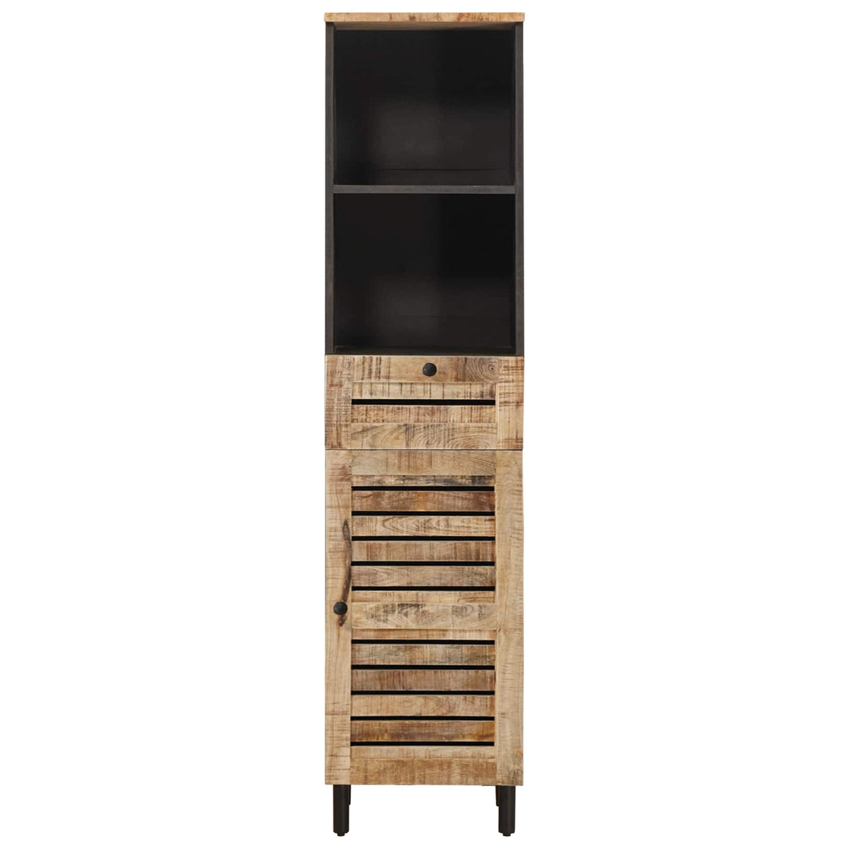 Badezimmerschrank Braun und Schwarz 38 x 33,5 x 160 cm