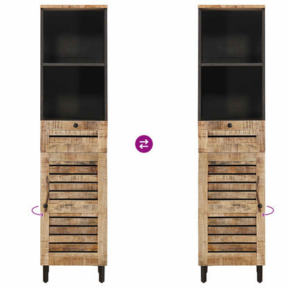 Badezimmerschrank Braun und Schwarz 38 x 33,5 x 160 cm