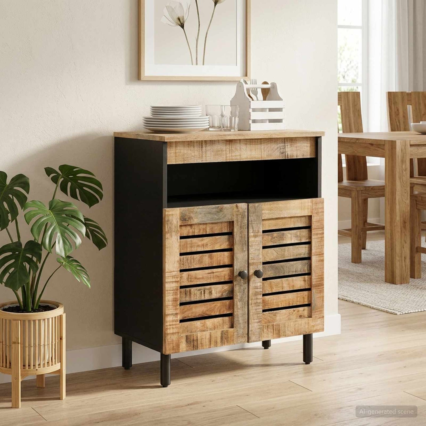 Stauraumschränke Natur 60 x 33 x 75 cm Massivholz Mango